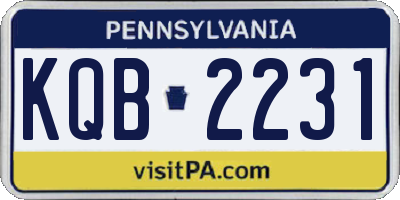 PA license plate KQB2231