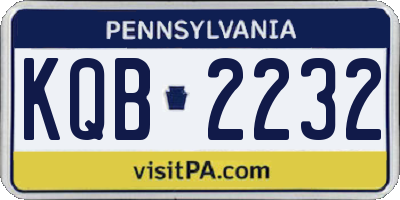 PA license plate KQB2232