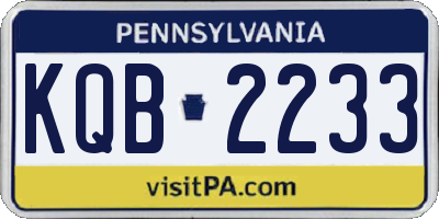 PA license plate KQB2233