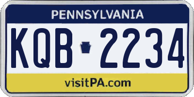 PA license plate KQB2234