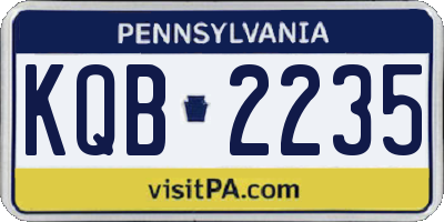 PA license plate KQB2235