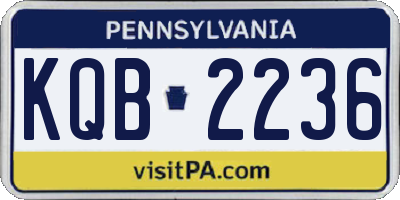 PA license plate KQB2236