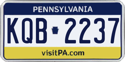 PA license plate KQB2237