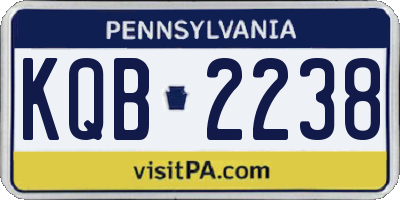PA license plate KQB2238