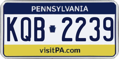 PA license plate KQB2239