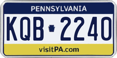 PA license plate KQB2240