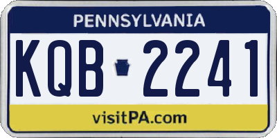 PA license plate KQB2241