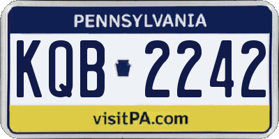 PA license plate KQB2242