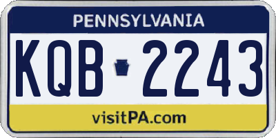 PA license plate KQB2243