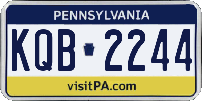 PA license plate KQB2244