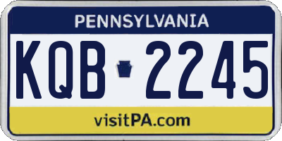 PA license plate KQB2245