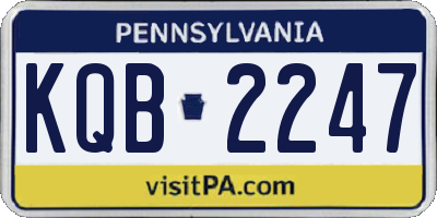 PA license plate KQB2247