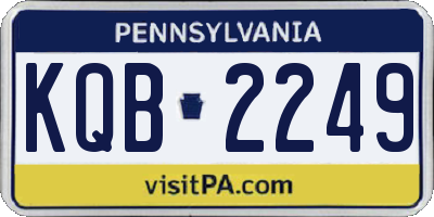PA license plate KQB2249