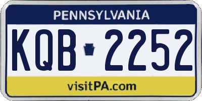 PA license plate KQB2252