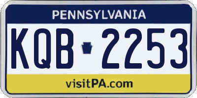 PA license plate KQB2253
