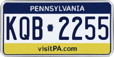 PA license plate KQB2255
