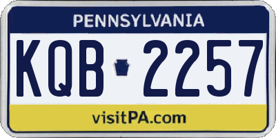 PA license plate KQB2257