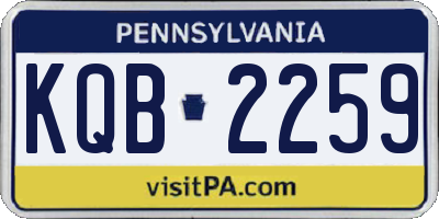 PA license plate KQB2259