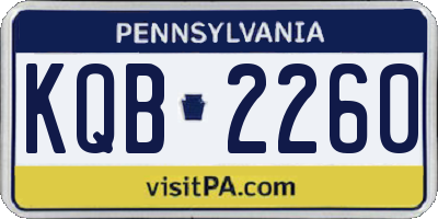 PA license plate KQB2260