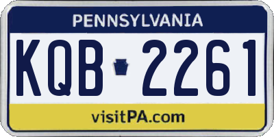 PA license plate KQB2261