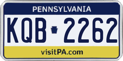 PA license plate KQB2262
