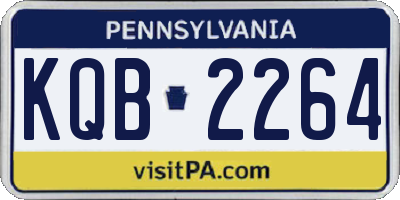 PA license plate KQB2264