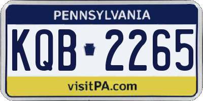 PA license plate KQB2265