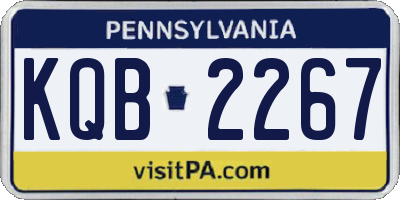 PA license plate KQB2267