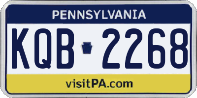 PA license plate KQB2268