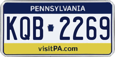 PA license plate KQB2269