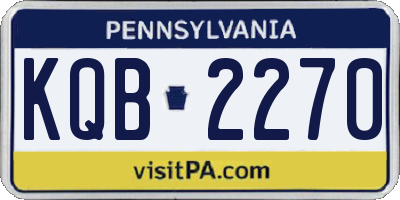 PA license plate KQB2270