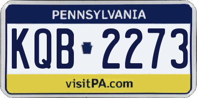 PA license plate KQB2273