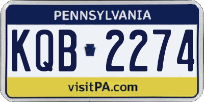 PA license plate KQB2274