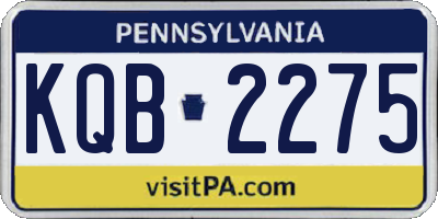 PA license plate KQB2275