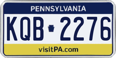 PA license plate KQB2276