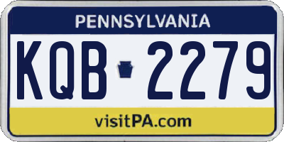 PA license plate KQB2279