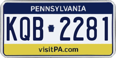 PA license plate KQB2281