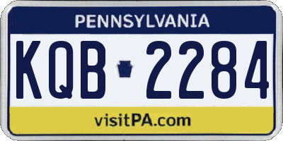 PA license plate KQB2284