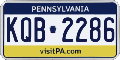 PA license plate KQB2286