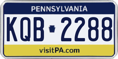 PA license plate KQB2288