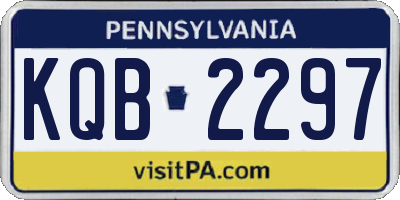 PA license plate KQB2297