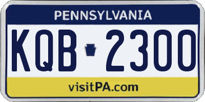 PA license plate KQB2300