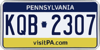PA license plate KQB2307