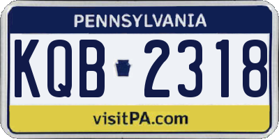 PA license plate KQB2318