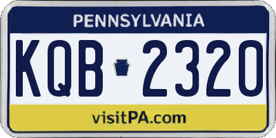 PA license plate KQB2320