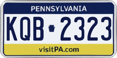 PA license plate KQB2323