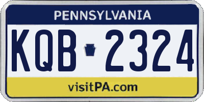 PA license plate KQB2324