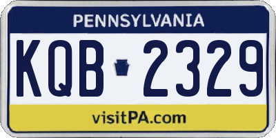 PA license plate KQB2329