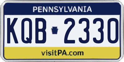 PA license plate KQB2330