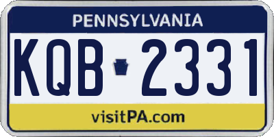 PA license plate KQB2331